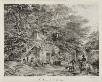A casa de campo do guarda-caça, do Álbum de 1826 de Nicolas Toussaint Charlet
