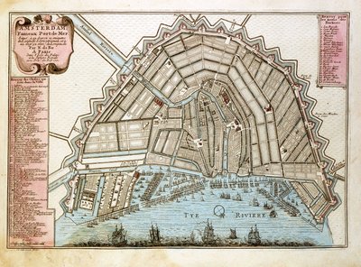 Mapa de Amesterdão. Atlas de Nicolas de Fer (1646-1720), Paris 1700. de Nicolas de Fer