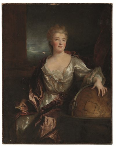 Retrato de Gabrielle-Émilie le Tonnelier de Breteuil, Marquise du Châtelet (óleo sobre tela) de Nicolas de Largillière