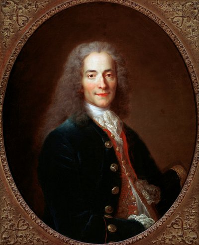 Retrato do escritor e filósofo francês Voltaire, depois de 1718 de Nicolas de Largillière