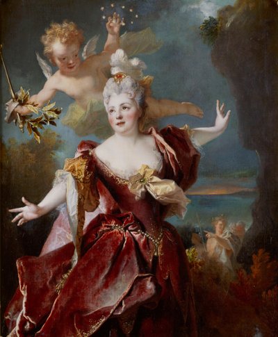 Retrato da atriz Marie-Anne de Châteauneuf, conhecida como Miss Duclos (1664-1747), no papel de Ariane de Nicolas de Largillierre