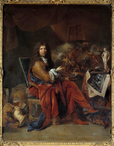 Retrato de Charles Lebrun (Le Brun) (1619-1690), primeiro pintor do Rei Luís XIV Pintura de Nicolas de Largilliere (1656-1746) Dim. 2,32 x 1,81 m. Paris. Museu do Louvre de Nicolas de Largillière