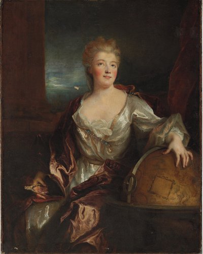 Retrato de Gabrielle Emilie, a Cooper de Breteuil, Marquise du Chatelet de Nicolas de Largillière