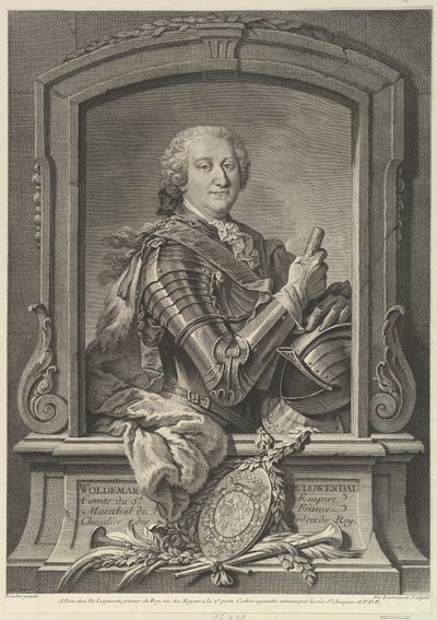 Retrato de Maréchal de Lowendal, século XVIII. de Nicolas de Larmessin