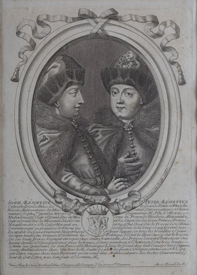 Os czares Ivan Alexeyevich e Peter Alexeyevich da Rússia de Nicolas de Larmessin