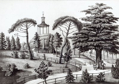 O labirinto do Jardin des Plantes, em Paris, gravado por Francois Aubertin (177383-1821) de Nicolas the Younger Huet