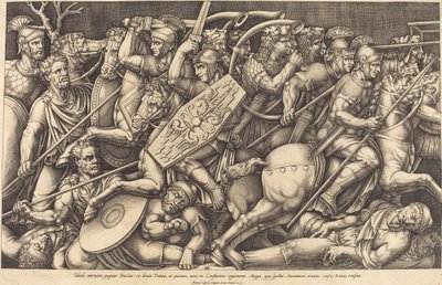 Soldados romanos lutando contra os dácios de Nicolaus Beatrizet