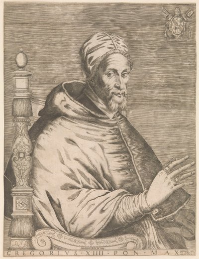 Retrato do Papa Gregório XIV, sentado
Gregory XIII Pon. Max (título sobre o objecto). de Nicolaus van Aelst (attributed to)