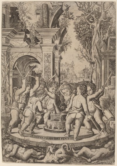 Destino de uma língua maligna de Nicoletto da Modena