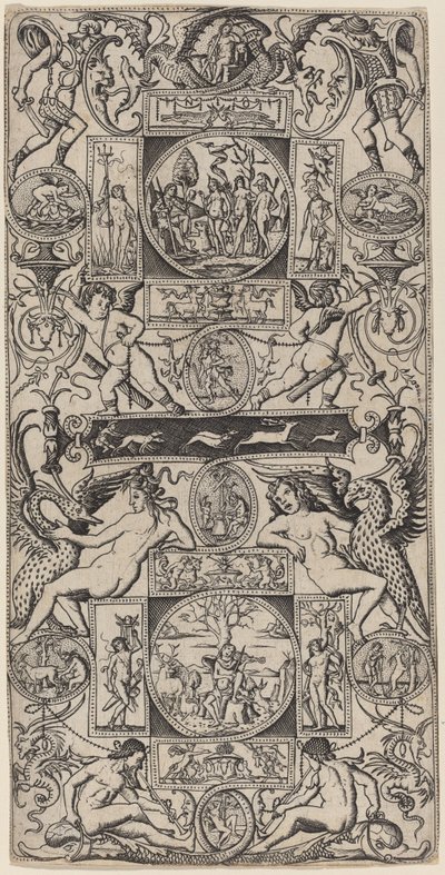 Painel Ornamental com Orfeu e o Julgamento de Paris de Nicoletto da Modena