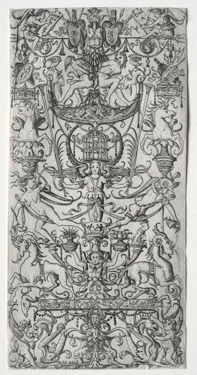 Painel Ornamental com Gaiola de Pássaro, c. 1500-1512. de Nicoletto da Modena