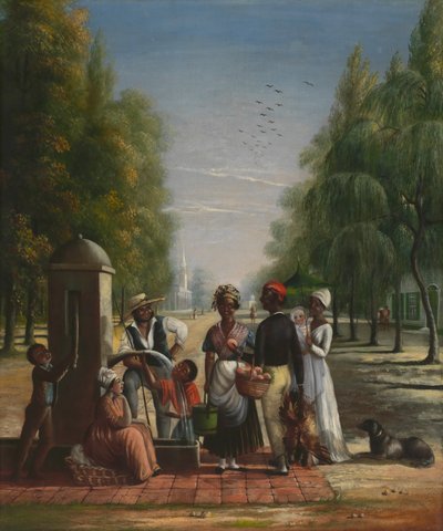 Servos em uma bomba, ca. 1840. de Nicolino Calyo