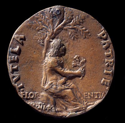 Medalhão representando Lorenzo de Medici, conhecido como o Magnífico (bronze de Nicolo Spinelli