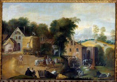 Le vannage du grain Pintura de Nicolo dell "Abate de Nicolo dell Abate