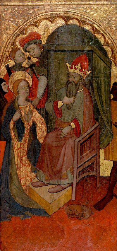 Santa Catarina de Alexandria antes do imperador romano de Nicolás Solano