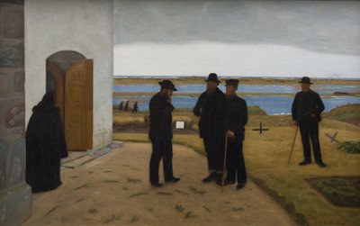 Pessoas fora de uma Igreja. Harboøre, Jutlândia de Niels Jakob Jakobsen Bjerre