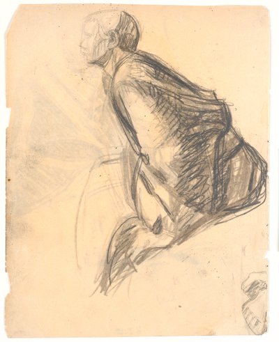 Estudo de figura para o quadro "Maria unge os pés de Cristo", 1907. Apóstolo n.º 3 h. na foto de Niels Larsen Stevns
