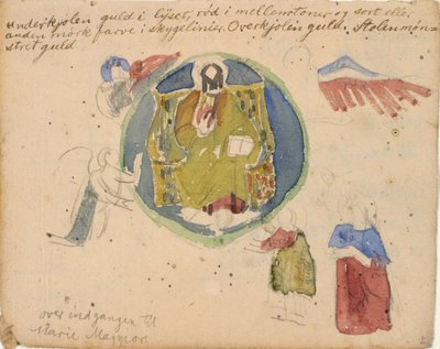 Copie após mosaicos cristãos primitivos, bem como notas coloridas de Niels Larsen Stevns