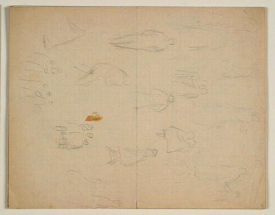 Esboços de figuras em movimento e grupos de figuras de Niels Larsen Stevns