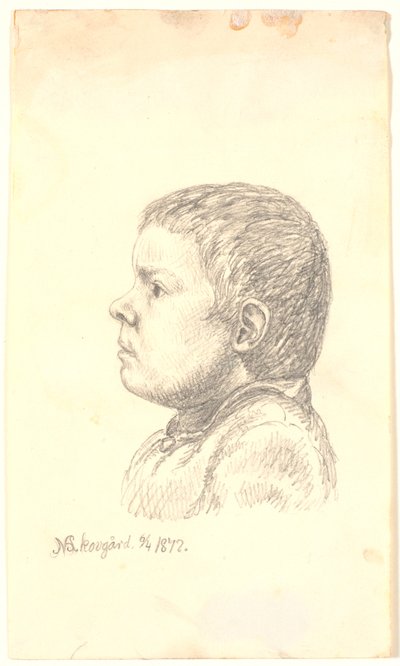 Retrato de menino de perfil à esquerda de Niels Skovgaard