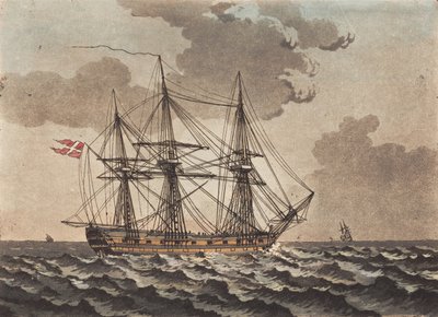 Um navio orlog ancorado em uma tempestade de Niels Truslew