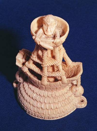 Parte superior da adega de sal pelo mestre do navio heráldico, Nigéria, Bini-Português, c.1525-1600 de Nigerian