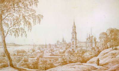 Vista de Kostroma, Rússia, 1838. de Nikandor Grigorievich Chernetsov