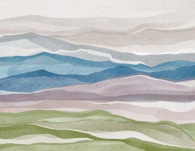 Montanhas em aquarela abstrata de Nikita Jariwala