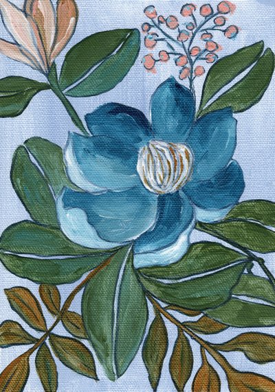 Flor Azul Elegante de Nikita Jariwala