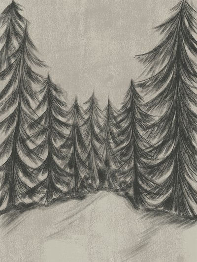 Esboço de uma floresta de inverno de Nikita Jariwala