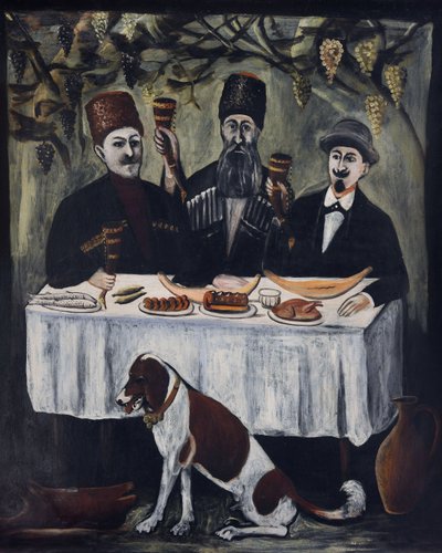 Festa numa pérgula de vinha de Niko Pirosmani