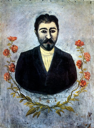 Retrato de um trabalhador ferroviário de Niko Pirosmani