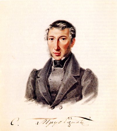 Retrato do príncipe decembrista Sergei Petrovich Trubetskoy 1790-1860, 1839 de Nikolai Alexandrovich Bestuzhev