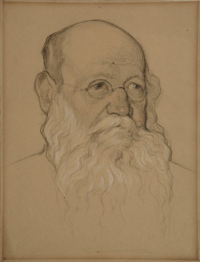 Retrato do conde revolucionário Pyotr A. Kropotkin 1842-1921, 1920-1921 de Nikolai Andreevich Andreev