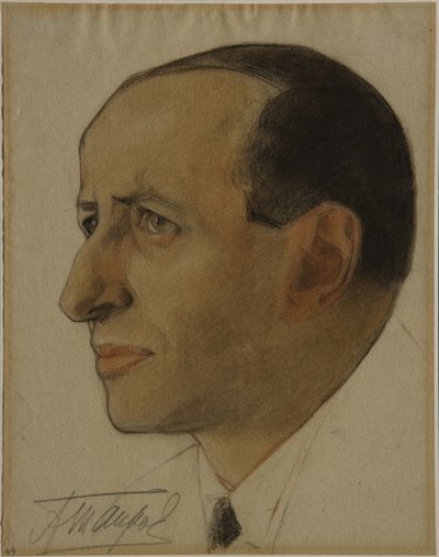 Retrato do regisseur Alexander Tairov 1885-1950, início dos anos 1920 de Nikolai Andreevich Andreev
