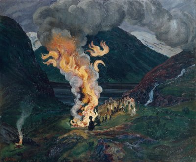 Incêndio a meio do Verão de Nikolai Astrup