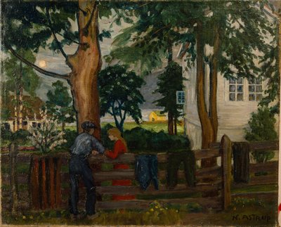 Noite de Verão junto à Porta do Jardim (óleo sobre tela) de Nikolai Astrup