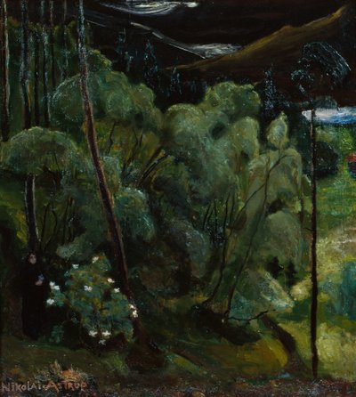 mulher na floresta de Nikolai Astrup