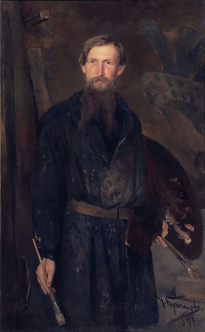 Retrato do artista Viktor Vasnetsov 1848-1926, 1891 de Nikolai Dmitrievich Kuznetsov