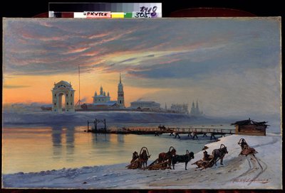 "Vista do Rio Angara em Irkutsk na Sibéria" Pintura de Nikolai Florianovich Dobrovolsky (1837-1900) 1886 State Art Museum, Irkutsk de Nikolai Florianovich Dobrovolsky