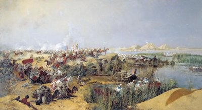 Tropas russas cruzando o rio Amu Darya, 1873 1889. de Nikolai Karasin