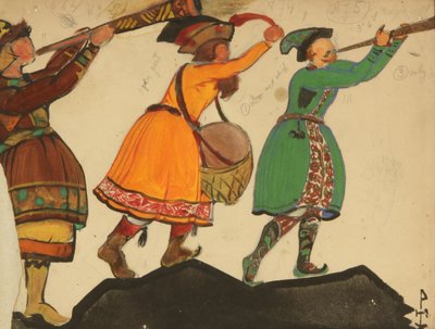 Figurino da ópera Snow Maiden de N. Rimsky-Korsakov, 1919 de Nikolai Konstantinowitsch Roerich
