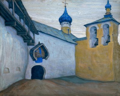 Pechory, Mosteiro - Guache de N, K.Roerich de Nikolai Konstantinowitsch Roerich