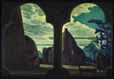 Cenografia para a ópera Tristan e Isolde de R. Wagner, 1912 de Nikolai Konstantinowitsch Roerich