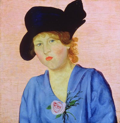 Retrato de uma mulher de azul de Nikolai Nikolaevich Popov