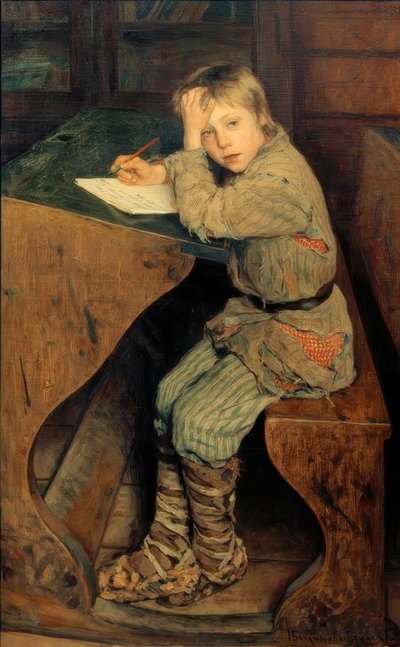 Domingos em uma escola da vila de Nikolai P. Bogdanow Bjelski