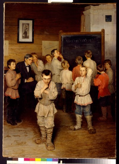 Cálculo mental na escola primária de Nikolai Petrovich Bogdanov Belsky