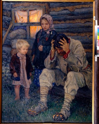 Deuil - Bogdanov-Belsky, Nikolai Petrovich (1868-1945) Mourning Oil on canvas 1909 Museu Regional de Arte, Sumy 141x106 de Nikolai Petrovich Bogdanov Belsky