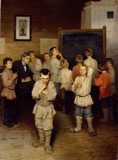 Cálculo mental na escola primária, 1895 de Nikolai Petrovich Bogdanov Belsky