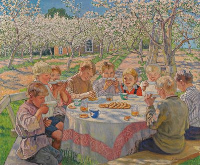 Chá no pomar das maçãs. de Nikolai Petrovich Bogdanov Belsky